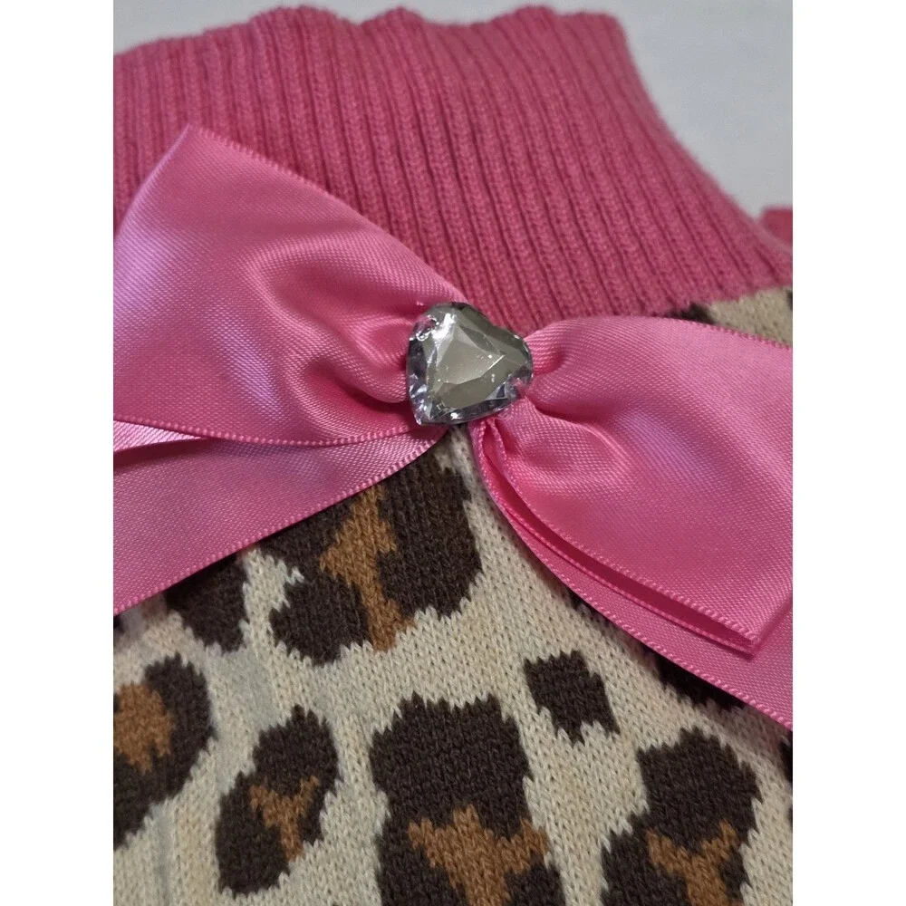 Simply Dog Animal\Pink Knit Dog Sweater Size Small